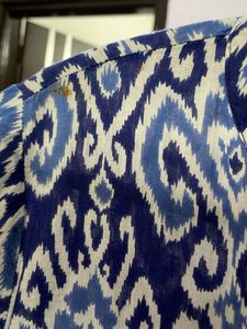 Blue Ikat Print Kurta