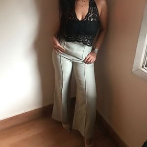 Thick Cotton Mixed Trousers With Belt