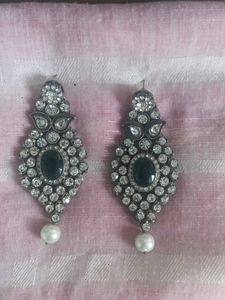 Statement Emerald &amp; Crystal Earrings
