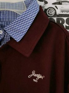 Burgundy Polo Neck Sweatshirt