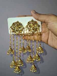 vintage Gold Jhumka Earrings(inspo from bahubali)