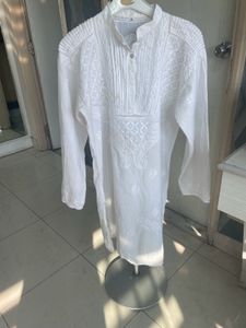 Chikankari White Cotton tunic Kurta
