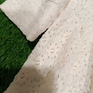 Eyelet Peplum Top - Square Neck Puff Sleeve
