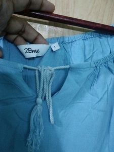 2BMe Light Blue Top With Bell Sleeves