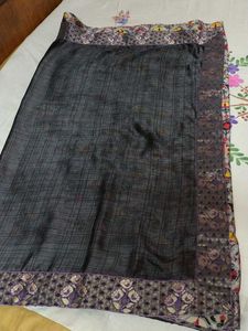 Beautiful Double Shade Saree With Stiched Blouse