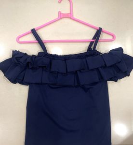 Ruffle Navy Blue Top