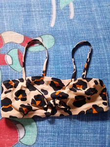 Leopard Print Bikini Top