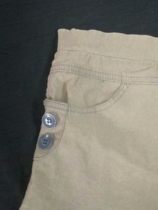 Cute Beige Denim Shorts