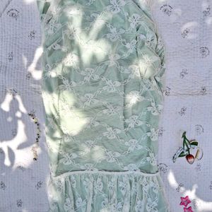 Aesthetic Lace Trim Dress 👗