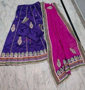 Purple Lehenga 3 Piece Set Classic