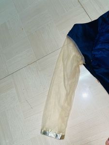 Elegant Navy &amp; Gold Embellished Gown