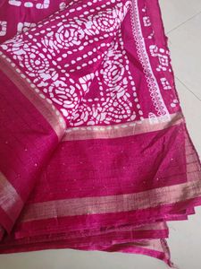 Pink Batik Saree