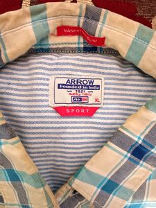 Arrow Brand Blue And Cream Check Shirt