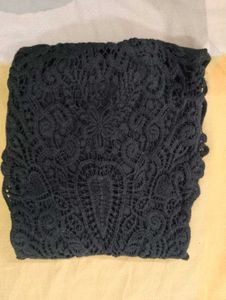 Black Lace Back Tank Top