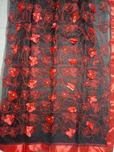 Elegant Floral Embroidered Scarf