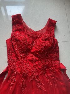 Red Sleeveless Formal Gown