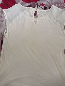 White Lace Detail Top