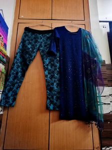 Full Sitara Work Kurta Pant Duppatta Set