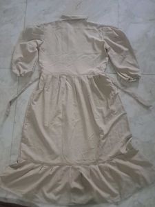 Elegant Beige Midi Dress