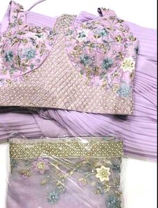 Lilac Saree with Embellished Blouse