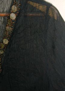 Trendy New L Black Embellished Sheer Blouse