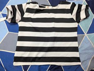 Black And White Striped Top