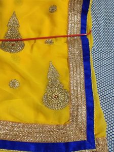Yellow Embroidered Saree