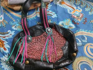 Y2K Pink Leopard Print Embellished Bag