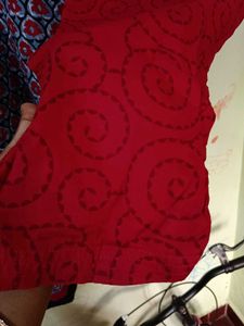 Red &amp; Gray Floral Salwar Kameez