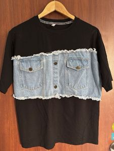 Unique Denim Accent Tee
