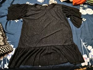New Black Shimmer Party Wear Top