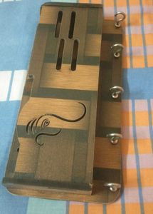 Ganeshji Wooden Key and Mail Holder