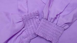Combo Puff Sleeve Top💜+Butterfly Clutcher