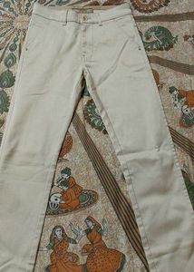 Cream Men Cotton Trouser