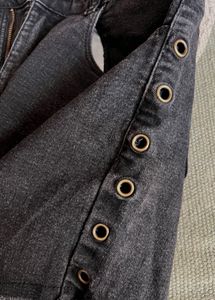 Black Frayed Denim Shorts
