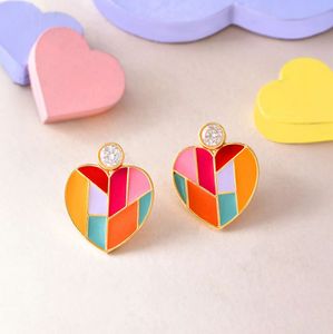 Voylla Valentine's Day Mosaic Heart Earrings
