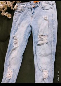 Women Skinny Fit Ribbed Jeans Size 28