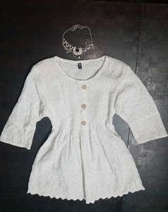 White Button-Down Top