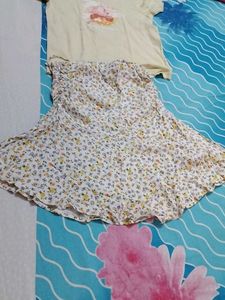Combo Of Pure Cotton Top N Skirt