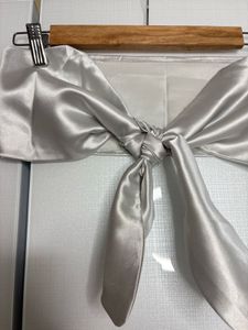 Silver bandeau front knot top