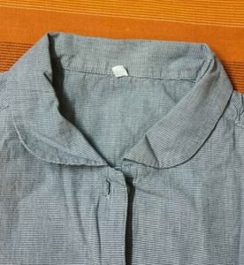 Women Grey Formal Pockets Button Down Shirt