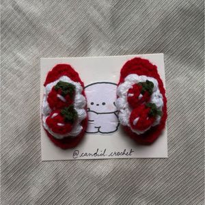 Crochet Cherry🍒/ strawberry🍓hairclip