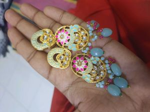 Blue Full Neck Bridal Set