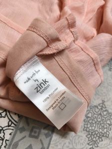 Zink London Women Peach Ruffle Strappy Casual Top