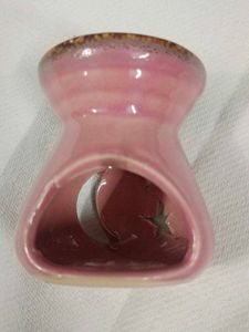 Pink Ceramic Aroma Diffuser With Candle