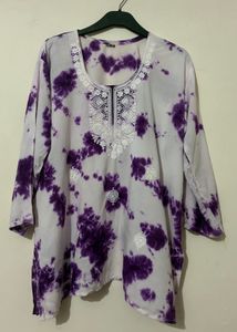 Tie-Dye Embroidered short kurti