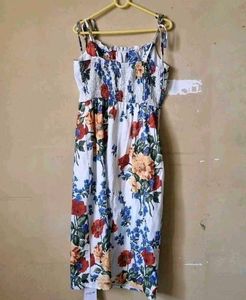 Tie Up Sleeves Floral Dress