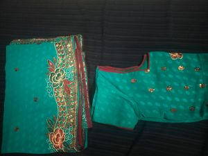 Designer Saree With Stiched Blouse