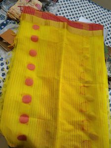 Yellow Cotton Saree