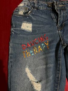 Embroidered Denim Jeans